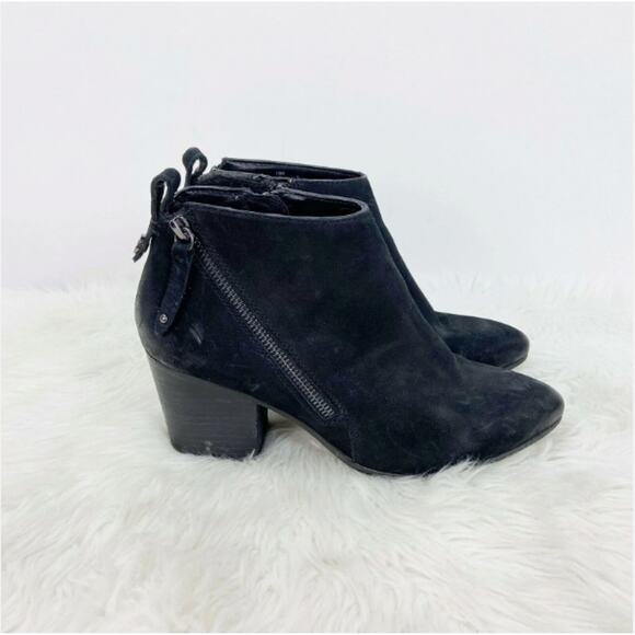 Steve Madden Jaydun Suede Ankle Booties US 9 Women Black Suede Block Heel - Picture 3 of 11